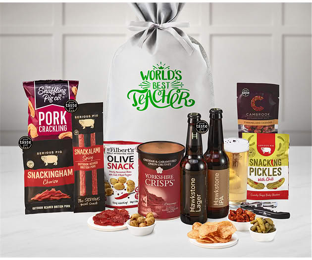 Great Teacher Essential Pub Session Snacks Gift with Hawkstone Beer Selection