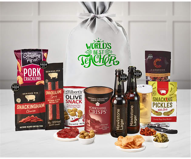 Great Teacher Essential Pub Session Snacks Gift with Hawkstone Lagers