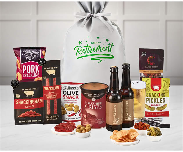 Retirement Essential Pub Session Snacks Gift with Hawkstone Ales