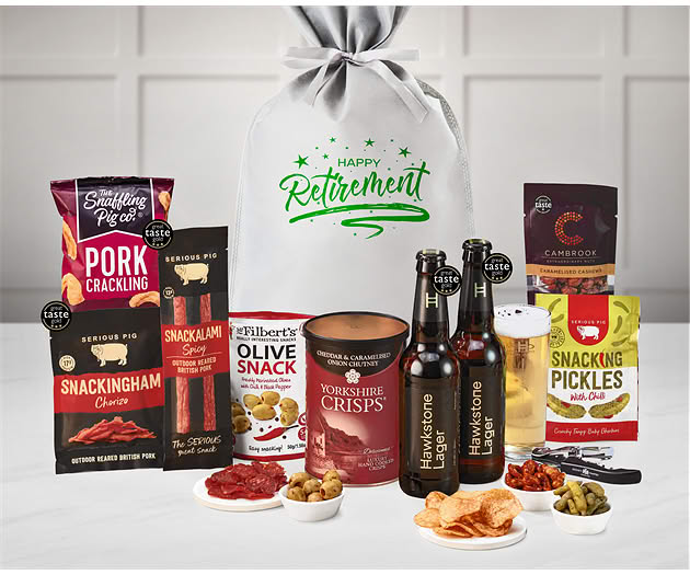 Retirement Essential Pub Session Snacks Gift with Hawkstone Lagers
