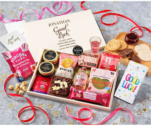 Good Luck Pink Treats Letterbox Hamper With Pink Gin