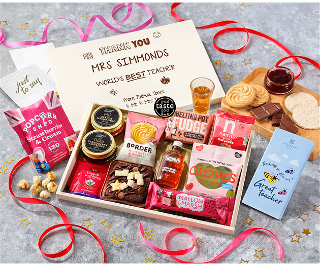Great Teacher Pink Treats Letterbox Hamper With Toffee Vodka