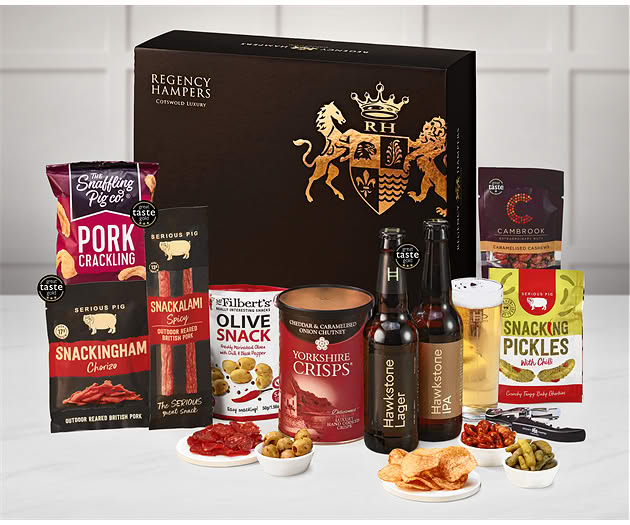 Essential Pub Session Snacks Box with Hawkstone Beer Selection