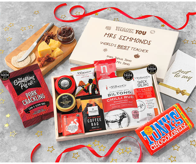 Great Teacher Coffee, Chilli Snacks & Cheese Letterbox Hamper
