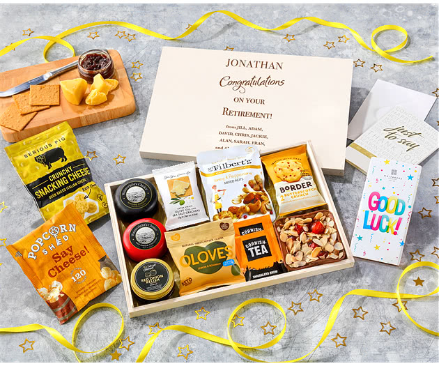 Retirement Cheese, Crackers & Savoury Bites Letterbox Hamper