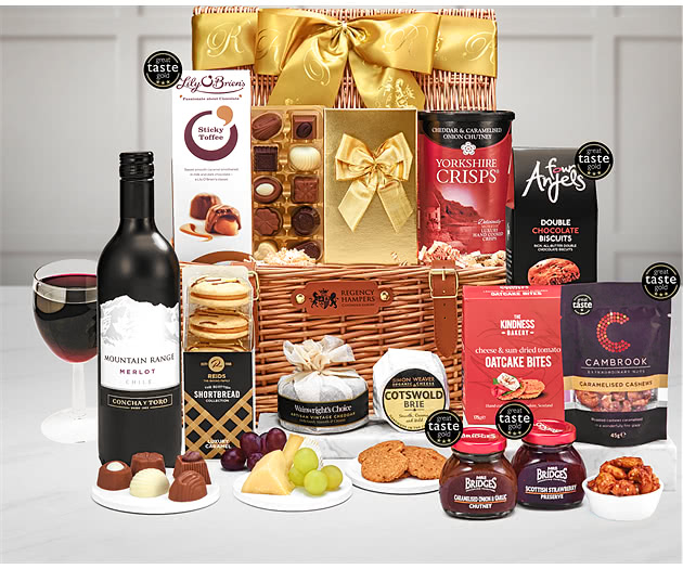 Bridewell Cheese & Luxury Treats Hamper With Red Wine