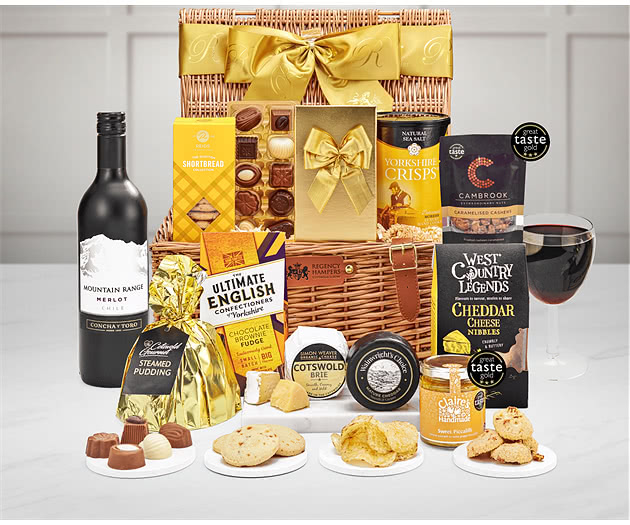 Fairfield Cheese & Gourmet Favourites Hamper With Red Wine