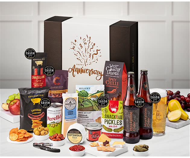 Anniversary Cotswold Cider & Cheese Box with Hawkstone Ciders
