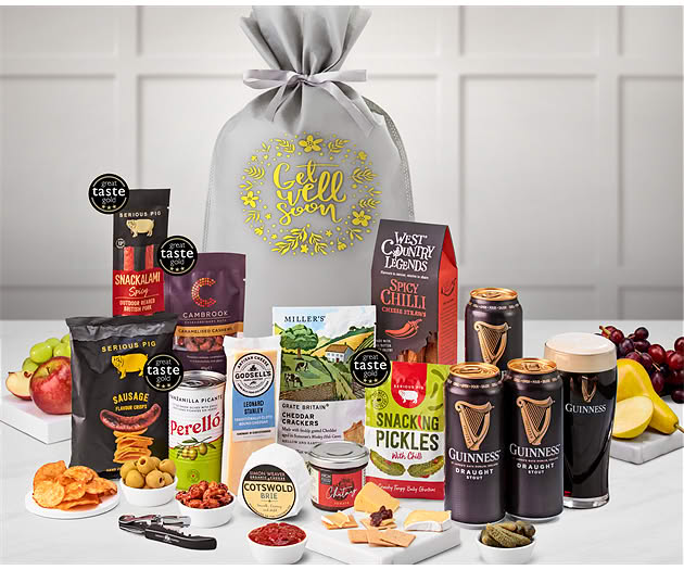 Get Well Soon Cotswold Craft Ale & Cheese Gift with Guinness Stout