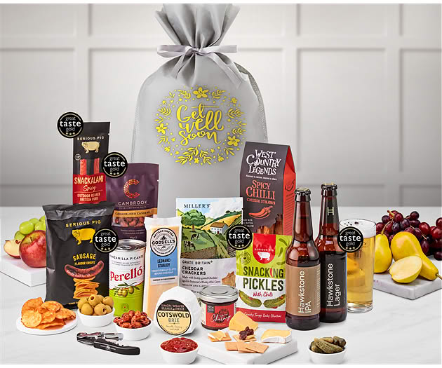 Get Well Soon Cotswold Craft Ale & Cheese Gift with Hawkstone Beer Selection