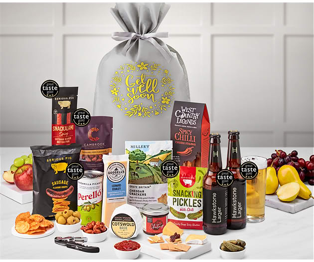 Get Well Soon Cotswold Craft Ale & Cheese Gift with Hawkstone Lagers