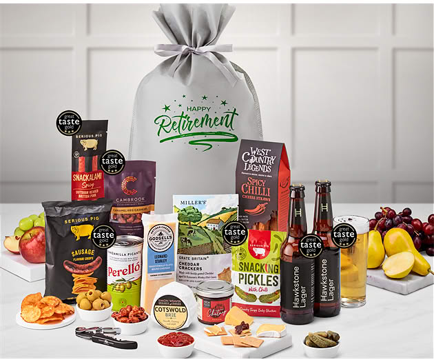 Retirement Cotswold Craft Ale & Cheese Gift with Hawkstone Lagers