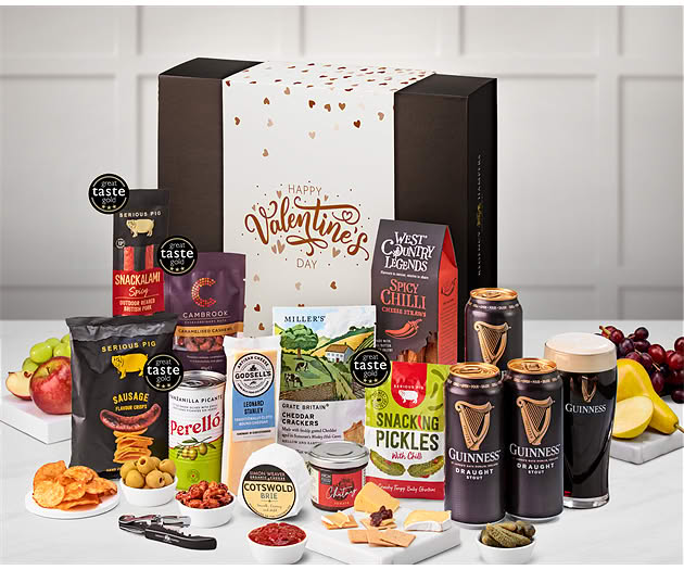 Valentine's Day Cotswold Craft Ale & Cheese Box with Guinness Stout