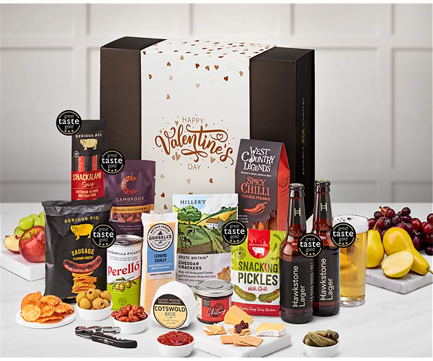 Valentine's Day Cotswold Craft Ale & Cheese Box with Hawkstone Lagers