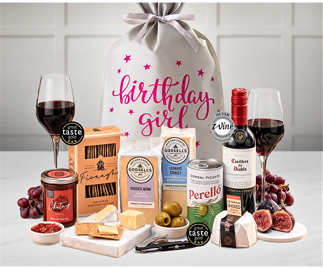 Birthday For Her Cotswold Artisan Cheese & Wine Tasting Gift with Red Wine