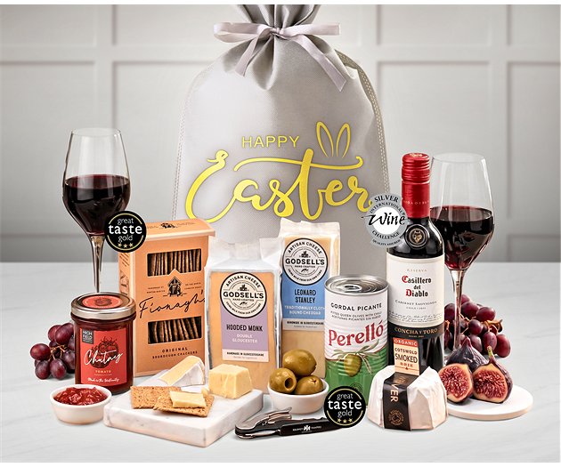 Easter Cotswold Artisan Cheese & Wine Tasting Gift with Red Wine