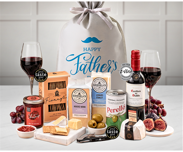 Father's Day Cotswold Artisan Cheese & Wine Tasting Gift with Red Wine