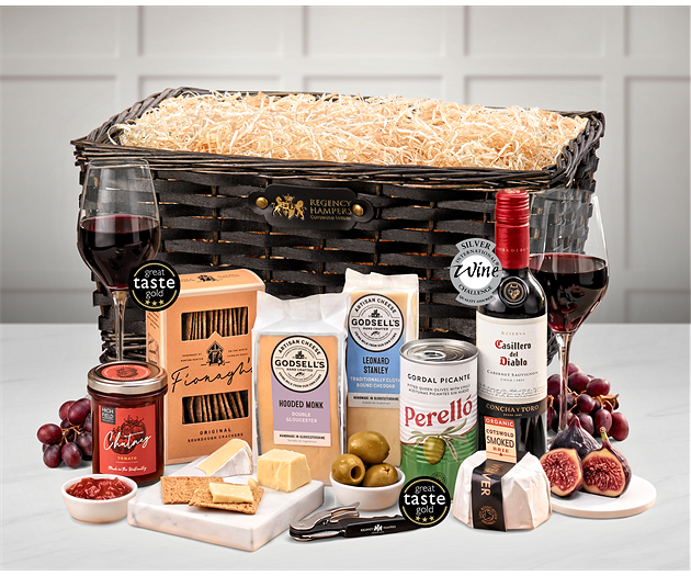 Thank You Cotswold Artisan Cheese & Wine Tasting Tray with Red Wine