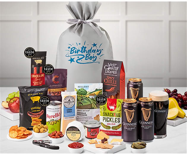 Birthday For Him Cotswold Craft Ale & Cheese Gift with Guinness Stout