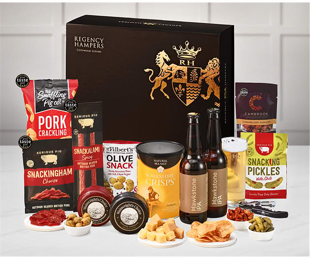Good Luck Cheese & Pub Snacks Box with Hawkstone Ales