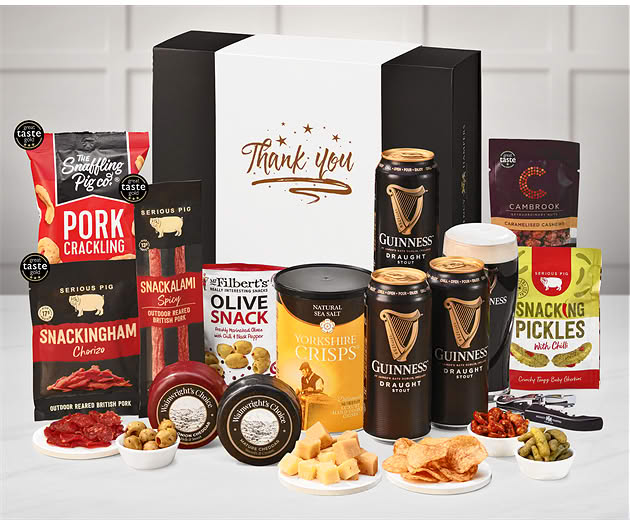 Thank You Cheese & Pub Snacks Box with Guinness