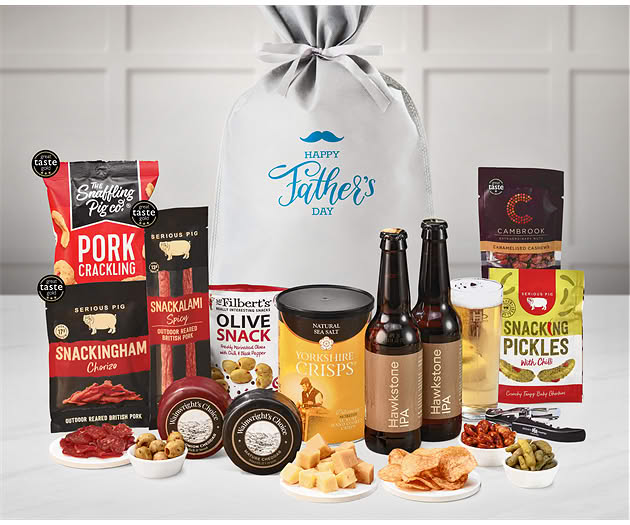 Father's Day Cheese & Pub Snacks Gift with Hawkstone Ales