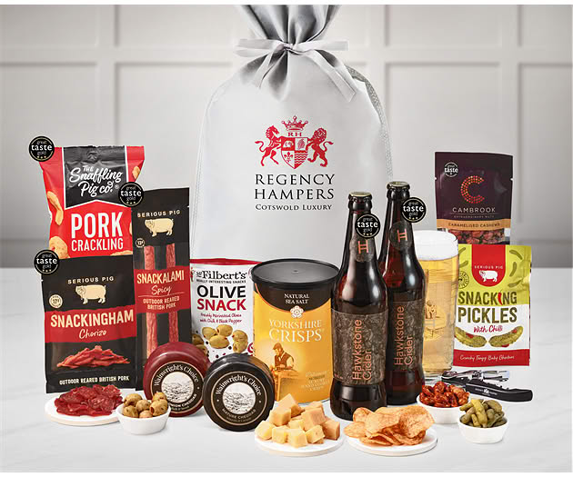 Good Luck Cheese & Pub Snacks Gift with Hawkstone Ciders