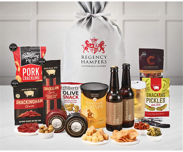 Good Luck Cheese & Pub Snacks Gift with Hawkstone Ales