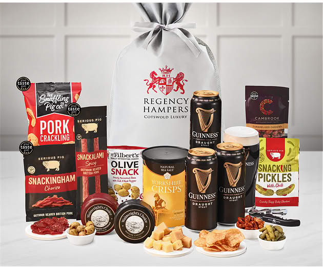 Good Luck Cheese & Pub Snacks Gift with Guinness