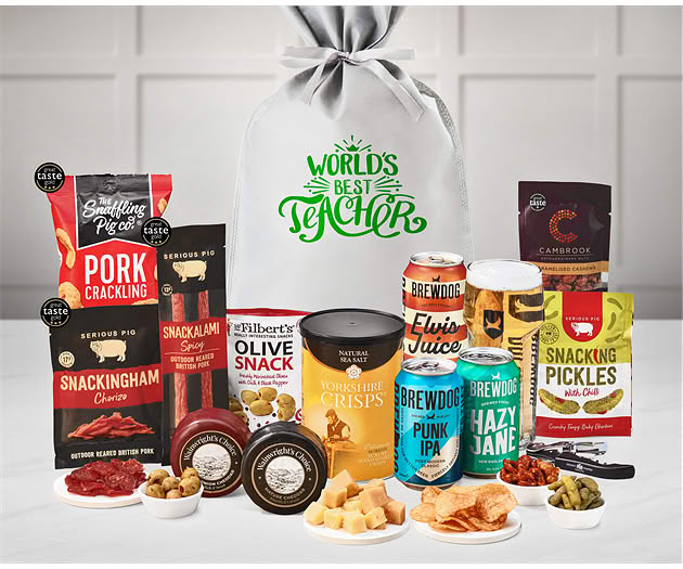 Great Teacher Cheese & Pub Snacks Gift with Brewdog Beer Selection