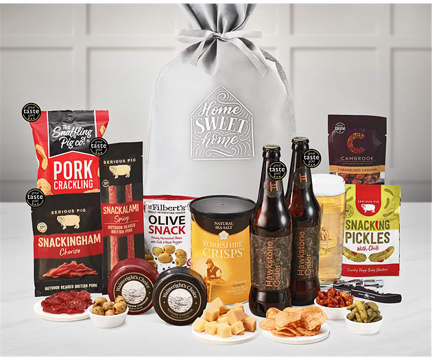 New Home Cheese & Pub Snacks Gift with Hawkstone Ciders