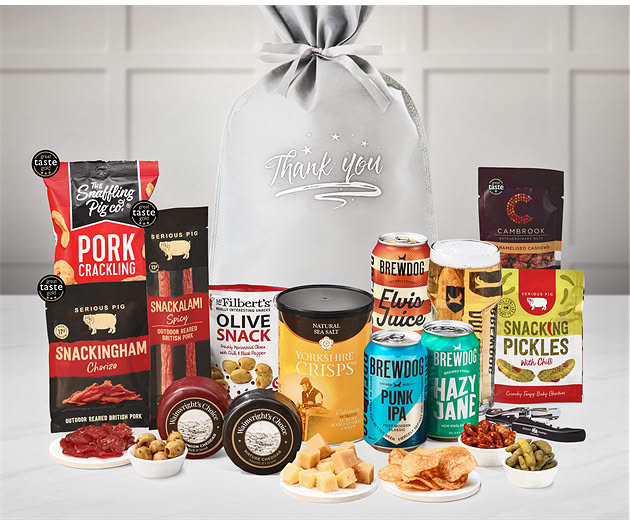 Thank You Cheese & Pub Snacks Gift with Brewdog Beer Selection