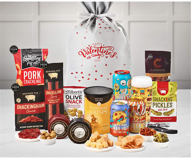 Valentine's Day Cheese & Pub Snacks Gift with Beavertown Ales