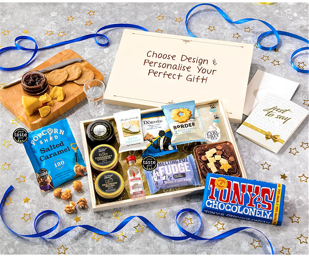 Biscuit, Cheese & Cake Tea Time Letterbox Hamper With Beefeater Gin