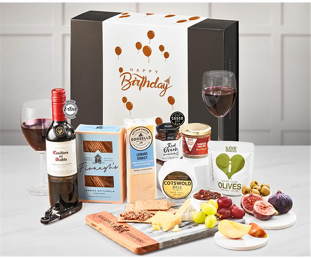 Birthday Essential Wine, Cheese & Pâte´ Box with Red Wine