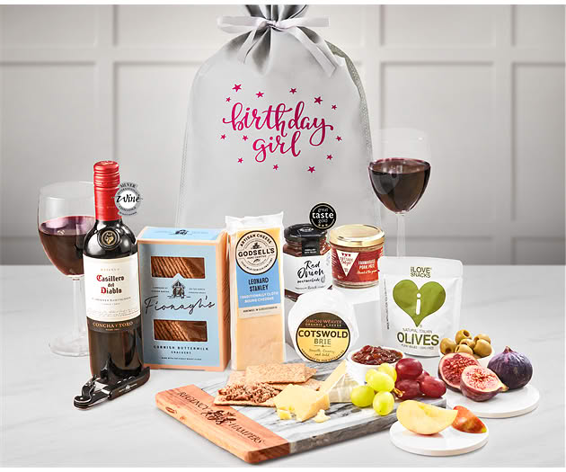 Birthday For Her Essential Wine, Cheese & Pâté Gift with Red Wine