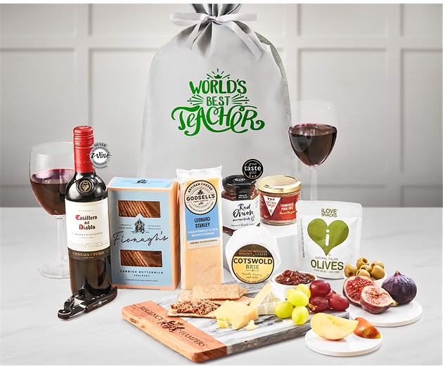 Great Teacher Essential Wine, Cheese & Pâté Gift with Red Wine