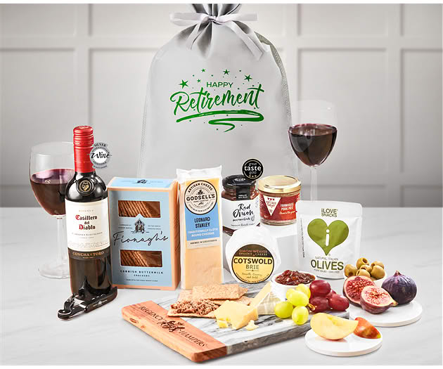 Retirement Essential Wine, Cheese & Pâté Gift with Red Wine