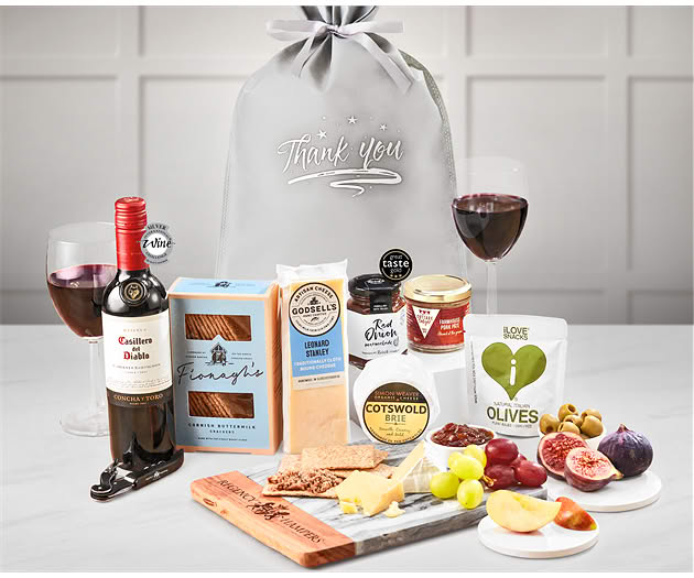 Thank You Essential Wine, Cheese & Pâte´ Gift with Red Wine