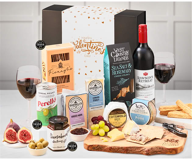 Valentine's Day Red Wine, Cheese & Rillette Box