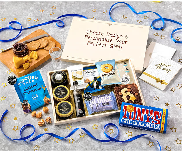 Biscuit, Cheese & Cake Tea Time Letterbox Hamper With Williams Gin