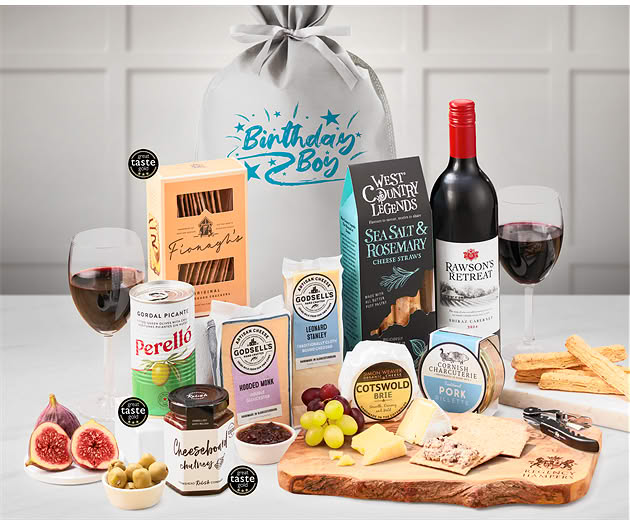 Birthday For Him Red Wine, Cheese & Rillette Gift