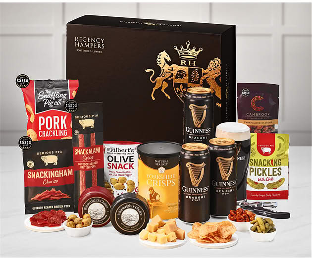 Cheese & Pub Snacks Box with Guinness