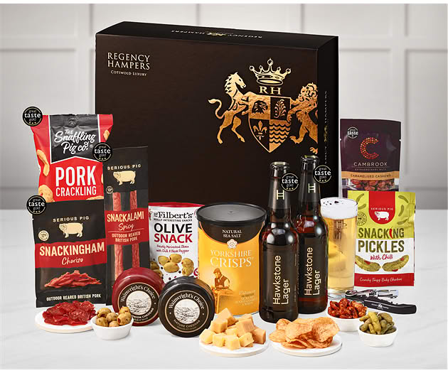 Cheese & Pub Snacks Box with Hawkstone Lagers