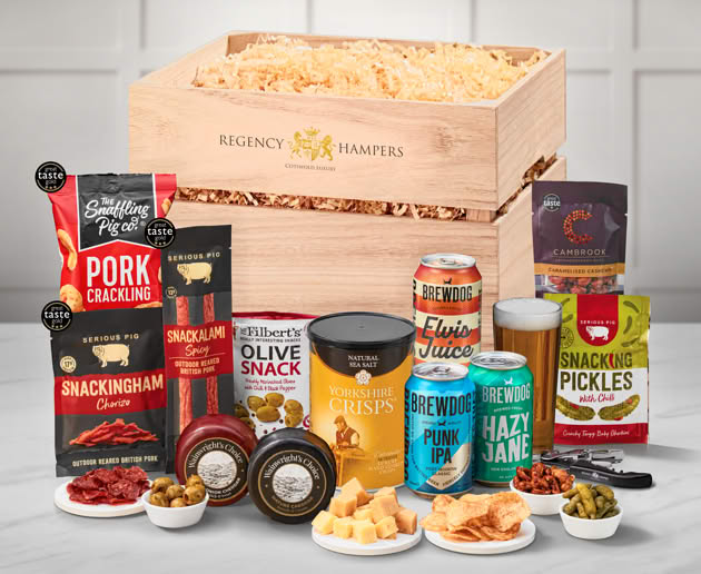 Cheese & Pub Snacks Crate with Brewdog Beer Selection