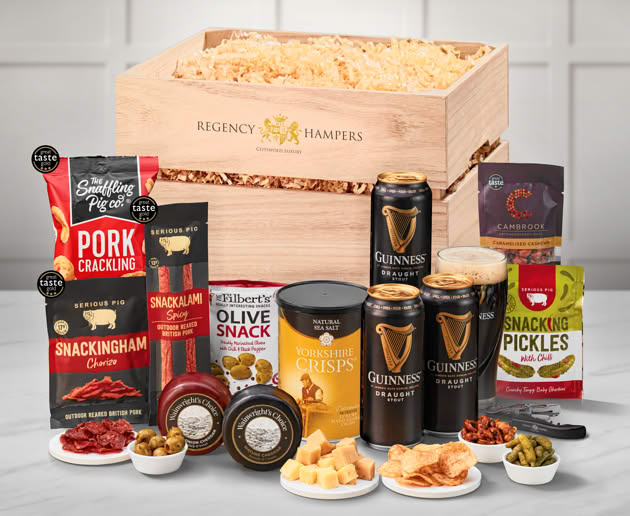 Cheese & Pub Snacks Crate with Guinness