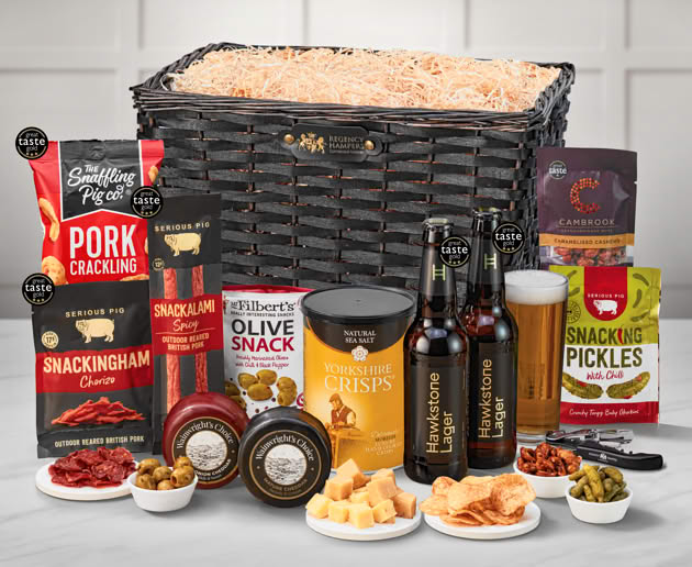 Cheese & Pub Snacks Hamper with Hawkstone Lagers