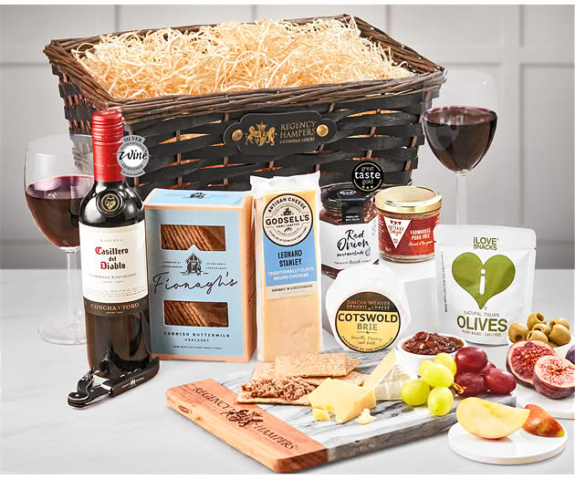 Thank You Essential Wine, Cheese & Pâte´ Hamper with Red Wine