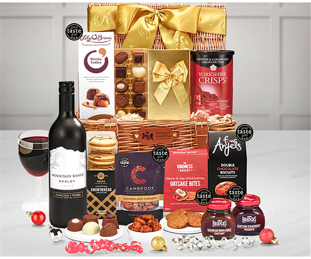 Season's Wishes Hamper With Red Wine