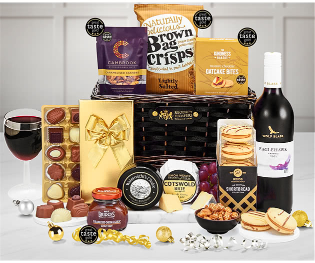 Christmas Carol Hamper With Red Wine